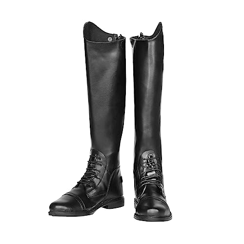 TuffRider Mens Starter Front Field Boots | Durable, Easy to Clean Water-Resistant Horse Riding Boots for Men - Black - 8