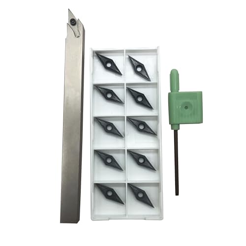 GBJ 12pcs Metal Lathe Turning Tools Bit Set Carbide Inserts VBMT110301 with 38 Shank Turing Tool Holder Finish Turned and Ground Stainless Steel Boring Insert 10pcs Inserts  1pc 38 Holder