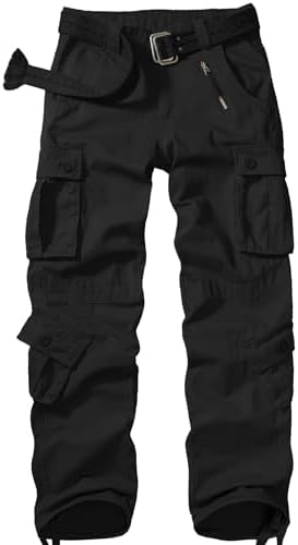 Mens BDU Casual Military Pants, Tactical Wild Army Combat ACU Rip Stop Camo Cargo Work Pants Trousers with 8 Pockets