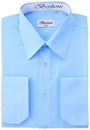 Italy Men's Premium Classic French Convertible Cuff Long Sleeve Dress Button Up Shirt