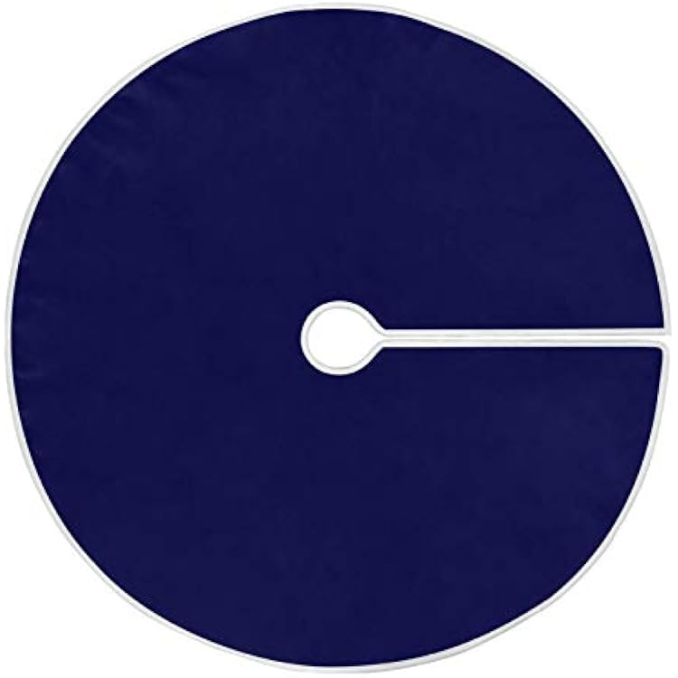 Qilmy 48 Inches Christmas Tree Skirt, Xmas Ornaments Trees Decoration Home Decor for Winter Holiday Party, Navy Blue