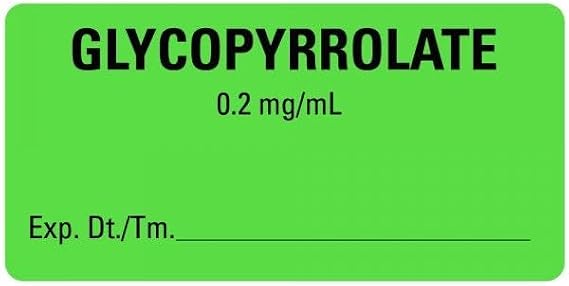 2"x1" GLYCOPYRROLATE Medical Healthcare Labels