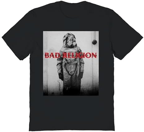 Bad Religion Band T Shirt Hazmat Stranger Than Fiction Adult Black Short Sleeve 80s Punk Rock Graphic Tee