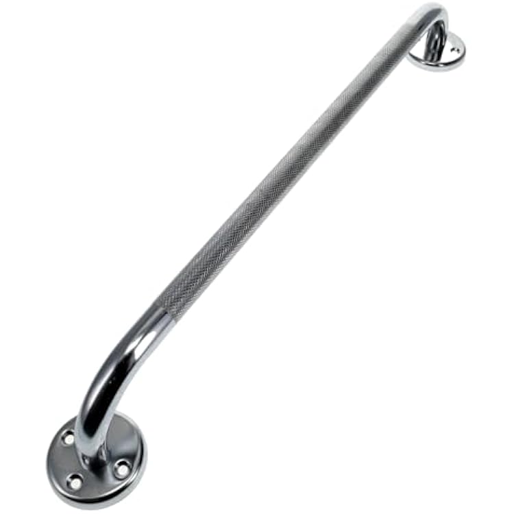 BodyMed 24-inch Chrome Plated Steel Grab Bar - Anti-Slip, Safety Aid Support for Bathrooms, Showers, Bathtubs and Toilets - Perfect for Adults and Seniors