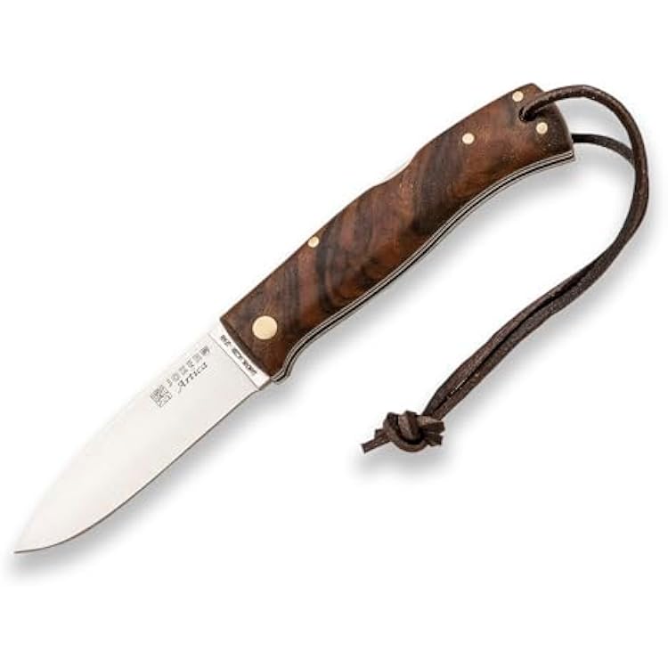 Joker ARTICA NN156 Bushcraft Knife 3.15 Sandvik 14C28N Blade Multiple Handle Options Tool for Camping, Hunting, Fishing & Hiking Walnut Wood