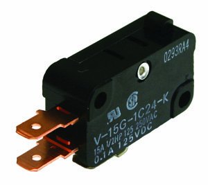 NTE Electronics 54-412 Standard Snap Action Switch, SPST-NC Circuit, 110 g Operating Force, Pin Plunger Actuator, Quick Connect Terminals, 15 Amp, 250V