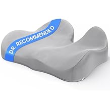Benazcap Seat Cushion - Memory Foam Car Seat Pad - Sciatica & Lower Back Pain Relief - Car Seat Cushions for Driving - Road Trip Essentials for Drivers, Grey