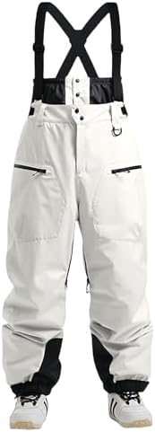 Mens Snow Bibs Baggy Snowboard Pants Women Ski Overalls Insulated Waterproof Snow Pants Winter Warm Outdoor Sports