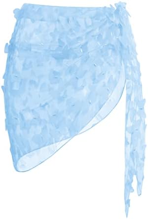 Ekouaer Women's Coverups Beach Short Sarong Sheer Chiffon Cover Up Bikini Wraps S-3XL