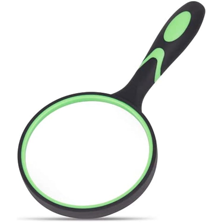 Large Magnifying Glass 100MM 4X Handheld Reading Magnifier for Close Work, Science and Hobby Observation