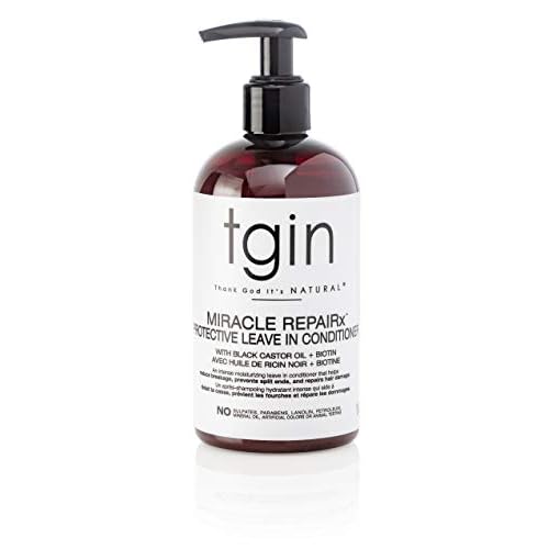 Thank God Its Natural tgin Miracle RepaiRx Protective Leave In Conditioner for Curly, Coily, Wavy Hair includes Biotin, Black Castor Oil, Repairs, Restores Damaged, Color-Treated Hair, 13 oz
