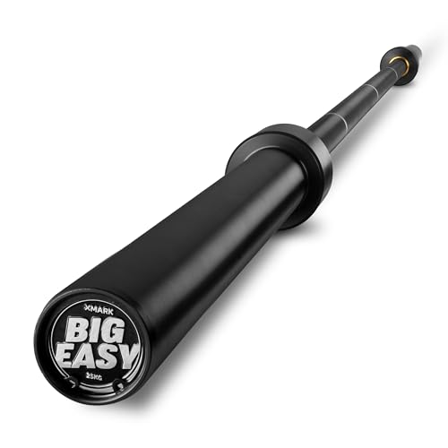 XMARK Big Easy Dedicated Squat Bar for Powerlifting, 32mm Grip, 55lb Barbell, 94.5 Extended Bar Length, with Aggressive Knurling