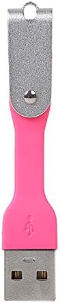 MaximalPower Replacement Micro-USB to USB Keychain Cable for Smartphones and Other Devices - Retail Packaging - Pink