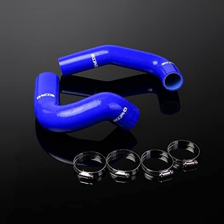 G-PLUS Silicone Radiator Coolant Hose Kit Clamps Fit Compatible with 1955-1957 Chevy Small Block 150210 V8 2PCS,Blue