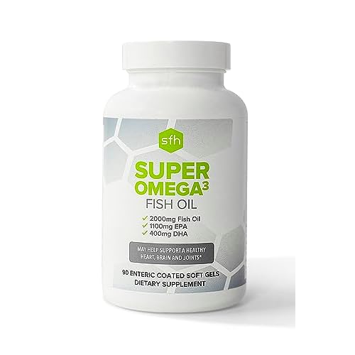 SFH Super Omega 3 Fish Oil Capsules Highly Concentrated 2000mg Omega 3 | Sustainably Sourced Alaskan Pollock Fish Oil for Heart Joint Brain Health Capsule, 90ct