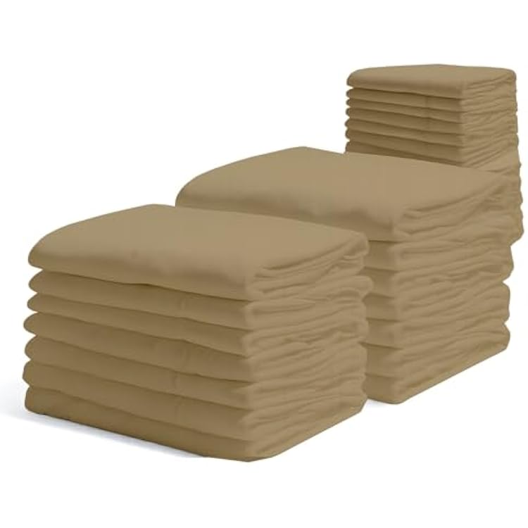 Mattress-Homes Sheet Sets 16 Complete Sheet Sets Full Taupe Deep Pocket, Cooling, Breathable, Wrinkle Free, Fade Free, Bulk Case Pack of 16, Bulk Full Bedding, Wholesale Case Pack, Hotels, Spa