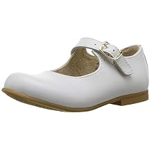 FOOTMATES Laura Mary Jane T-Strap Leather Girls Party Dress Shoes with Custom-Fit Insoles, Slip-Resistant Non-Marking Outsoles - for Toddlers and Little Kids, Ages 1-8