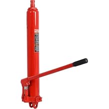 8 Tons Long Hydraulic Ram with Clevis Base Jack Hoist Manual Single Cherry Picker Pump (Fits: Garage/Shop Cranes, Engine Hoists, and More) (Red, 8 Tons/Single Pump)