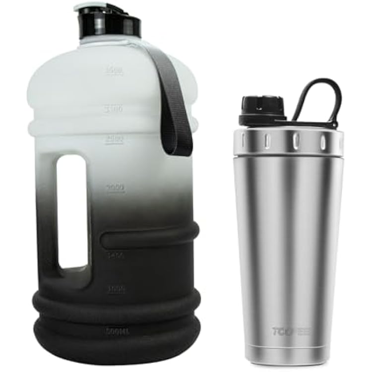 TOOFEEL 1 Gallon Water Bottle Bundle with 20 oz Shaker Bottle