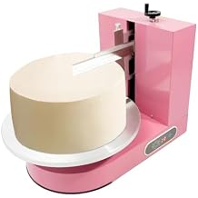 Automatic Cake Spreading Machine, 200W Cake Decorating Machine Electric Cream Butter Coating Machines, Adjustable Icing Machines Surface Scraper 0-320rpm/min for 4-16 Inches - Pink