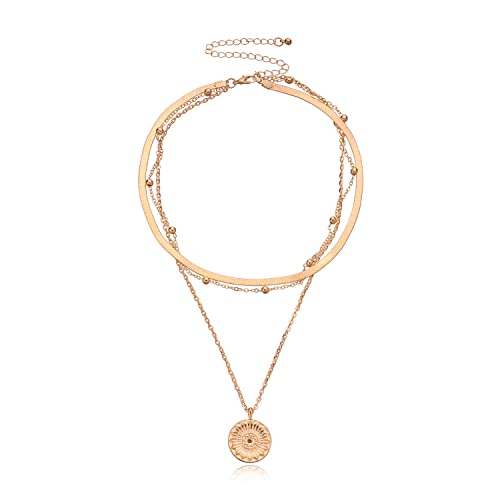 Hip hop, exaggerated multi-layer necklace, suitable for fashion crowd collocation of punk popular short neck chain accessories