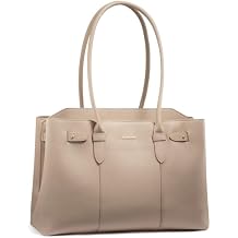 LOVEVOOK Laptop Tote Bag for Women, 15.6 Inch Waterproof Leather Computer Work Purse with Zipper for Teacher & Travel