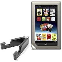 BoxWave Stand and Mount Compatible with Barnes & Noble Nook Tablet (7 in) - Desktop Aluminum SoloStand, Adjustable Hands-Free Portable with Rubber Feet - Jet Black