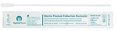Puritan Medical HydraFlock 6" Sterile Large Flock Swab w/80mm Breakpoint Polystyrene Handle - 25-3406-H - Box of 50