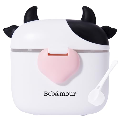 Bebamour Baby Formula Dispenser On The Go, Formula Container to Go, Formula Holder for Travel, Candy Fruit Snack Storage Container with Scoop and Leveller Black