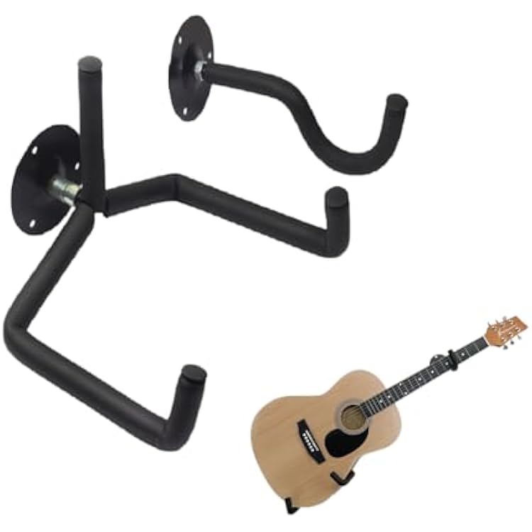 Orgrimmar Guitar Wall Mount AcousticElectricClassical Guitar, Ukulele, Banjo and Mandolin Wall Hanger Horizontal Holder Bass Stand Rack Hook Set of 1
