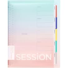 Maruman Loose Leaf Color Binder Session B5 26 Rings and Loose Leaf Paper B5 6mm ruled 50 sheets(L1201) Pack... (Gradation)