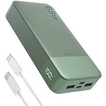 JUOVI Power Bank 65W 20000mAh Laptop Portable Charger, PD QC Fast Charging with 4 USB Ports, External Battery Pack for MacBook iPad Tablet iPhone Samsung Steam Deck and More