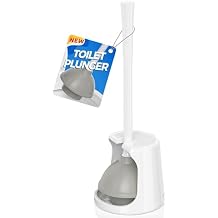 Toilet Plunger with Holder, Plungers for Bathroom Heavy Duty for 5.7-inch Toilet Drain, Toilet Plunger and Holder Combo for Bathroom Cleaning