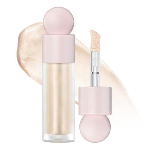 Liquid Highlighter Makeup Face Highlighters & Luminizers, Highlighters Makeup for Long Lasting Shimmer Natural Glow, Body Highlighter Easy to Apply with Cushion Applicator #1 Moonlight