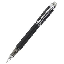 Elegant Classic Rollerball Pen Crystal Cap,Screw-type Cap - Black