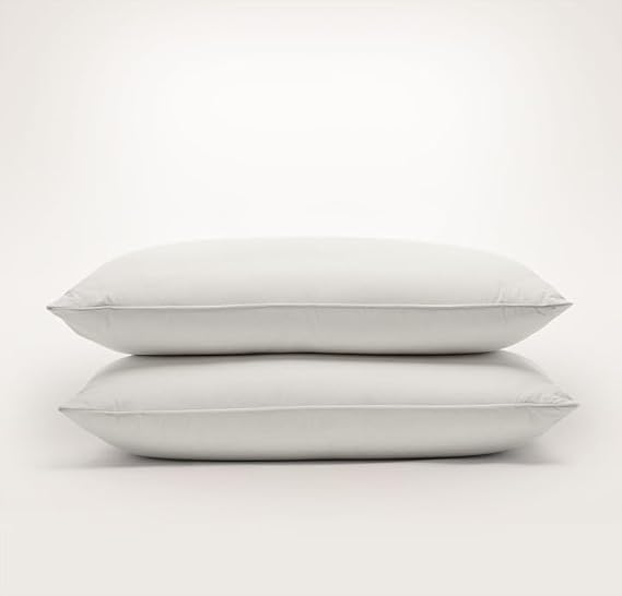 BOLL & BRANCH Pillow Starter Bundle - 2 Down Alternative Pillows - Includes 1 Medium & 1 Soft Density Pillow - Standard Size - Allergen Friendly