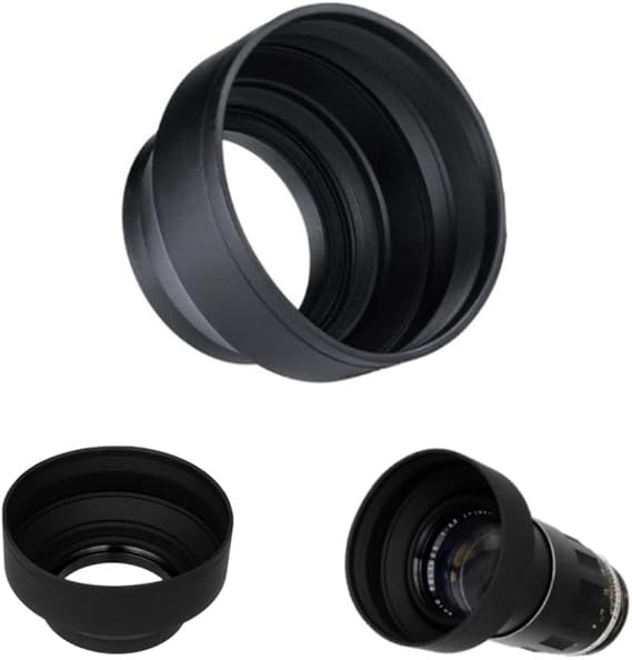3 Stage Rubber Lens Hood for Panasonic Lumix DC FZ80 FZ82 FZ83 FZ85 Digital Camera