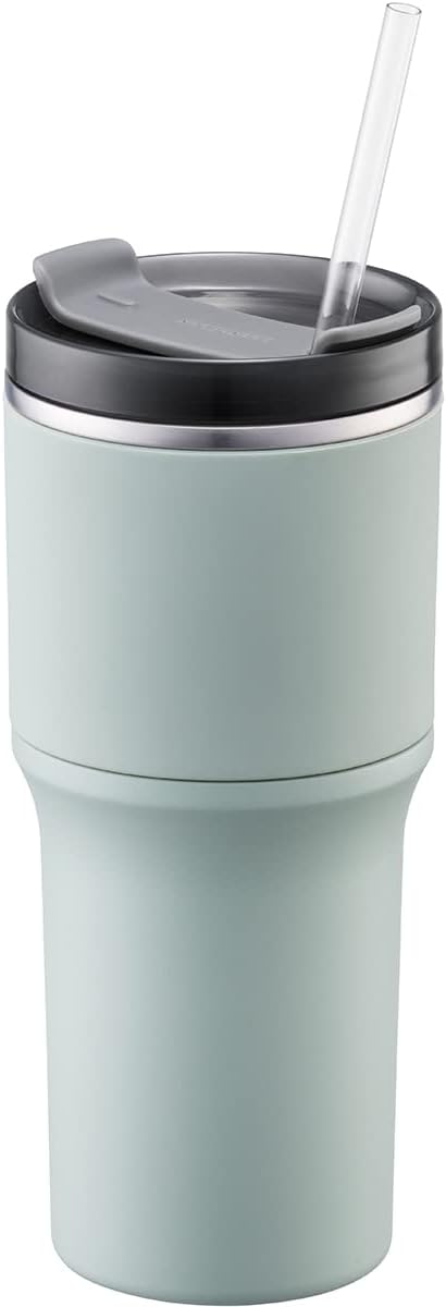 LocknLock Metro Tumbler Stainless Steel Double Wall Insulated with Non-slip grip, Lid, 22 oz, Mint