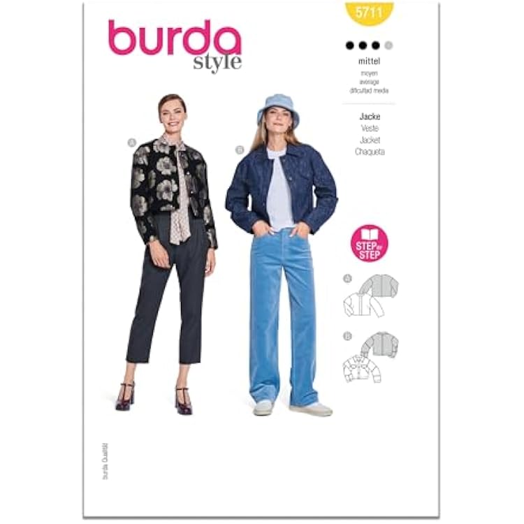 Burda Style X05711BURDA Misses Jackets Sewing Pattern Packet, Design Code B5711, Sizes 10-22 36-48