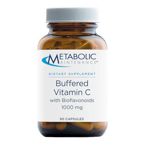 Metabolic Maintenance Buffered Vitamin C Supplement - Tissue  Immune Support Supplement - Gentler Vitamin C with Bioflavanoids for Sensitive Stomachs 90 Capsules