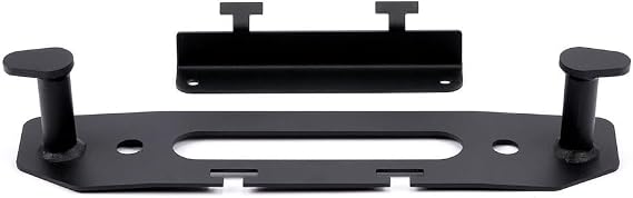 WARN 102222 Winch Accessory: Hook Stay and Fairlead Backing Plate with License Plate Mounting Bracket for Jeep Gladiator JT & Wrangler JL, Black