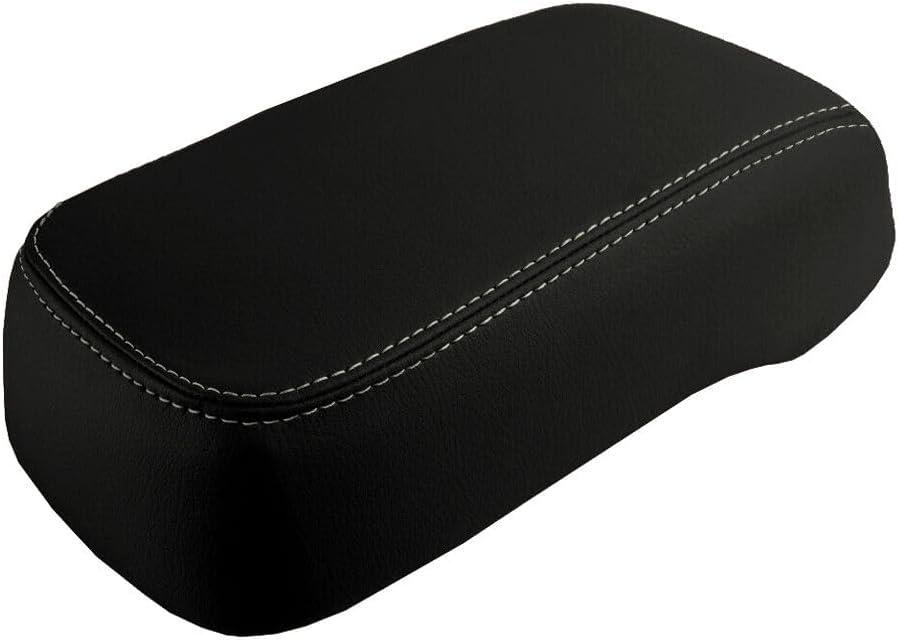 Console Lid Armrest Cover Leather Gray Stitch Vinyl Center,Front for Hummer for H3 2006-2010 HUM-H3-0510