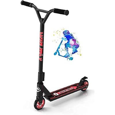 WIN.MAX Pro Scooter, 110mm Stunt Scooter for Kids Ages 7-14, Complete Trick Scooter for Teens Adults BMX Freestyle Tricks, Aluminum Core Wheels & Upgraded Fork Perfect for Beginner to Intermediate