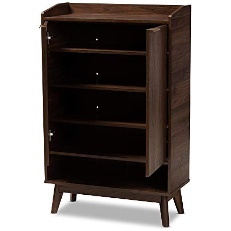 Baxton Studio Shoe Cabinet, Brown