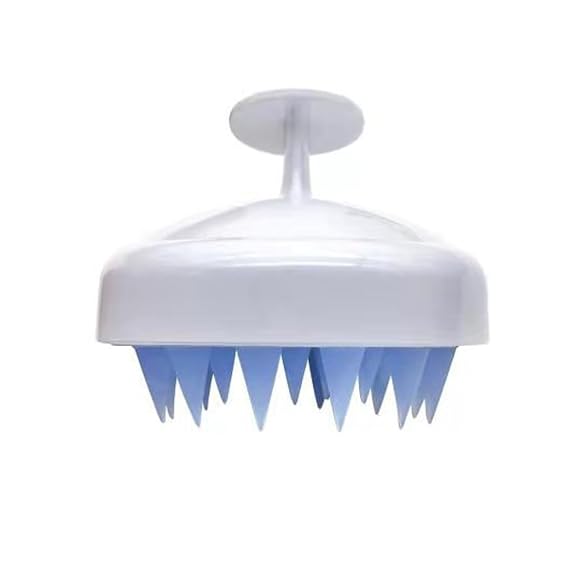 TopHomer Scalp Massager Shampoo Brush with Soft Silicone Bristles Scalp Scrubber Head Massager Wet & Dry Manual Scalp Massager Shampoo Brush for Women Men(White)