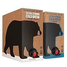 Wandering Bear Cold Brew Coffee, Straight Black & Vanilla Bundle, 96oz, 2 pack - Organic, Smooth, Shelf-Stable, and Ready to Drink
