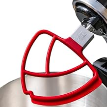DI ORO Seamless Series Flex Edge Beater for KitchenAid Tilt-Head Stand Mixer - 4.5-5 Quart Flat Beater Paddle - Flexible Silicone Edges for Scraping and Mixing Bowls - Dishwasher Safe & BPA Free (Red)