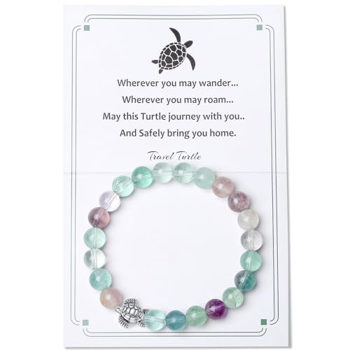 MAIBAOTA Elephant Gifts for Women ElephantCatTurtleOwl Bracelet 8 mm Round Gemstones Animal Style Bracelets Stretch Bracelet Christmas Gifts for Women