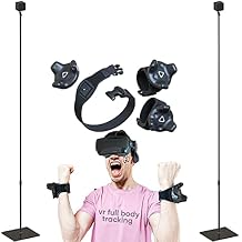 Skywin VR Tracker Belt and Tracker Strap Bundle (1 Belt and 2 Hand Straps) + VR Glass Stand (2Pack) - HTC Vive Compatible, Adjustable Belt and Hand Straps