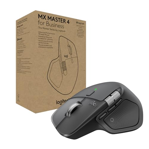 Logitech MX Master 4 for Business, Wireless Mouse with Quiet Clicks, 8K DPI, MagSpeed Scrolling, Logi Bolt Receiver, Bluetooth, Actions Ring, Haptics, USB-C Charging Graphite